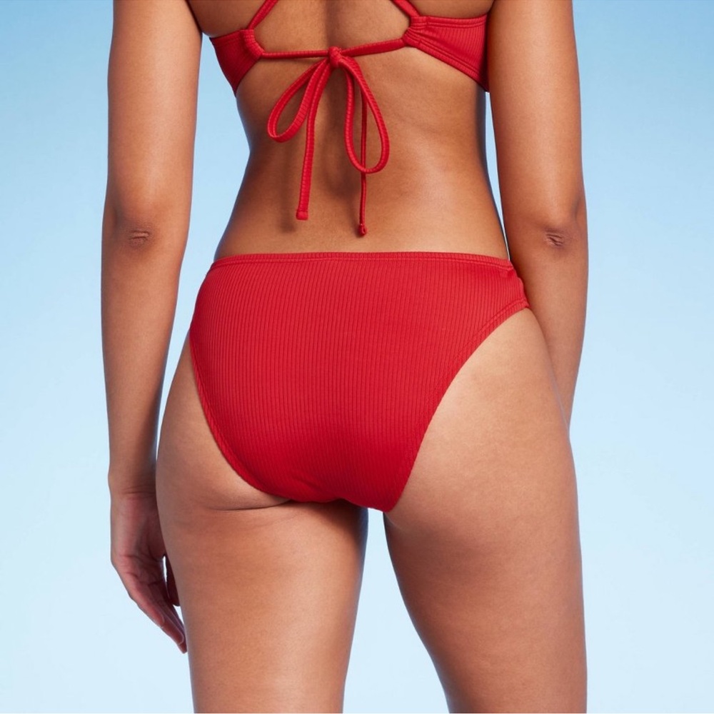 NWT Women's Ribbed Hipster Cheeky Bikini
Bottom - Shade & Shore Red S - Picture 3 of 4